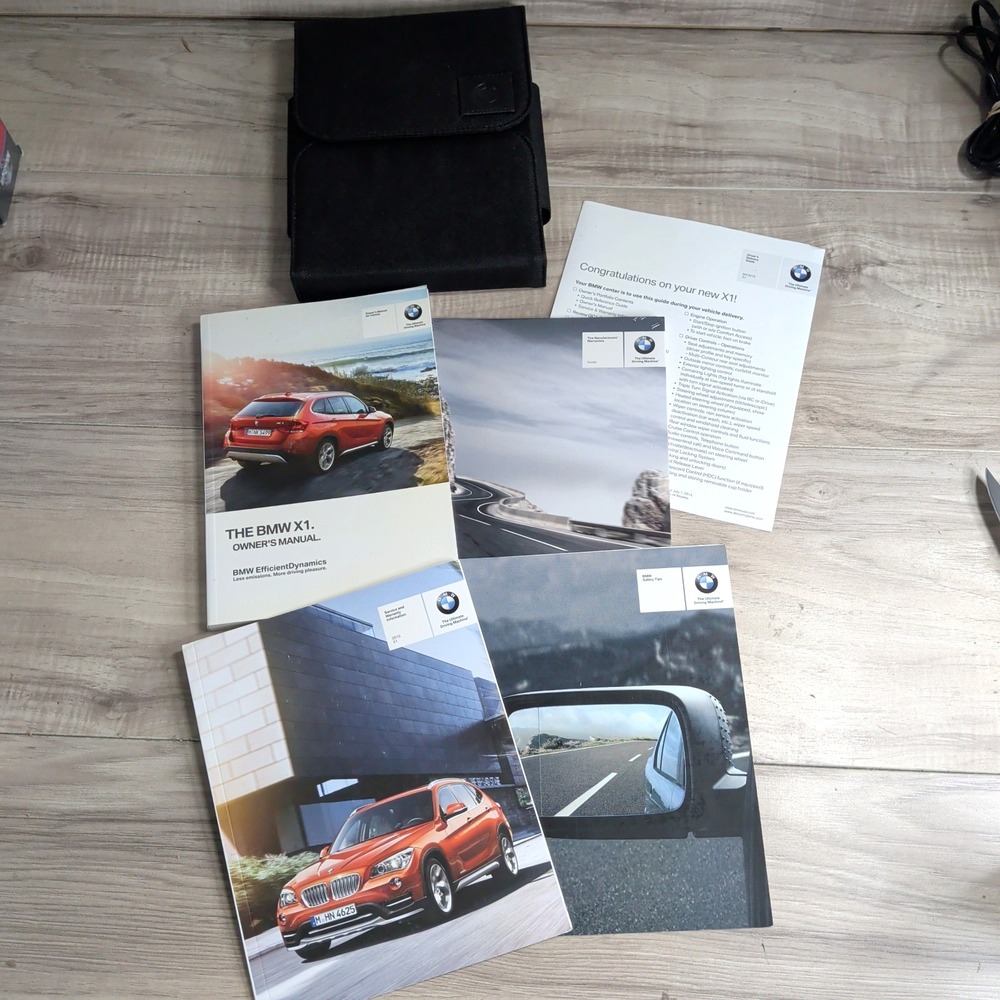 2015 BMW X1 OWNERS MANUAL SERVICE HANDBOOK Set With CASE